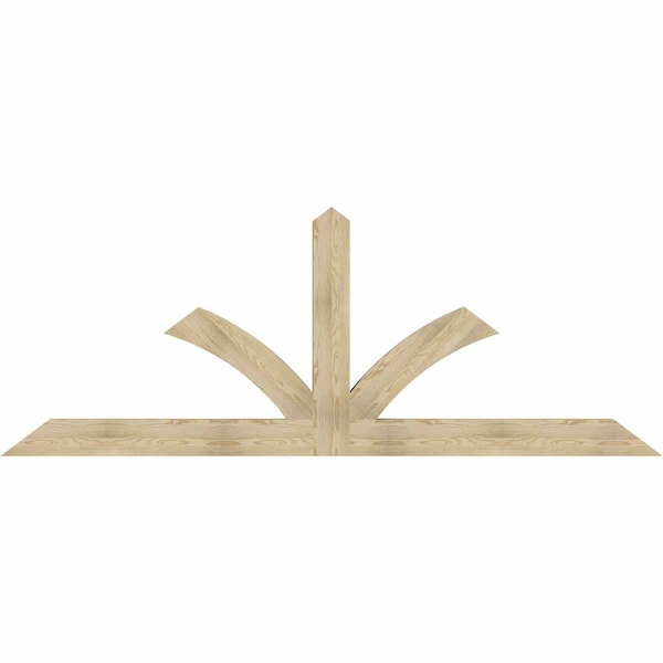 Ekena Millwork Richland Rough Sawn Timber Gable Bracket, Douglas Fir, 108"W x 40"H x 4"D x 6"F, 9/12 Pitch GBW108X40X0406RIC00RDF - main